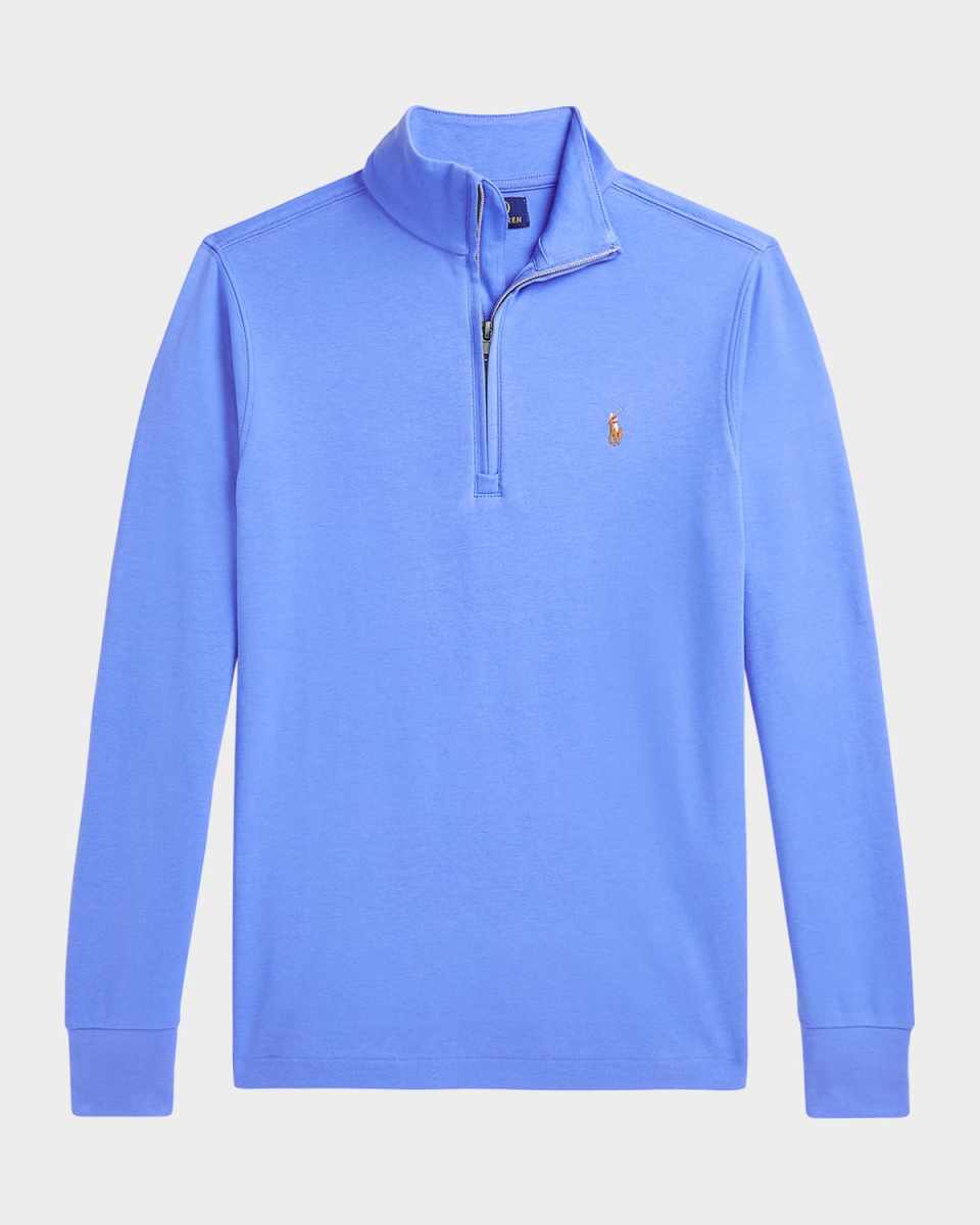 Boy's Lightweight Embroidered Quarter Zip, Size S-
